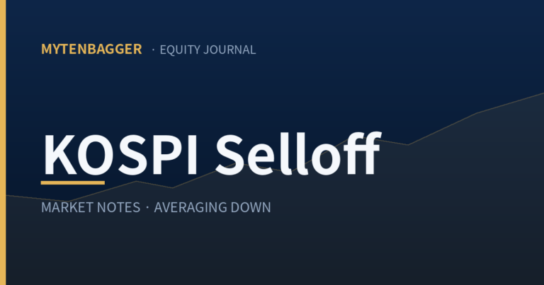 The KOSPI Selloff Hit My Portfolio Hard — Why I’m Still Buying