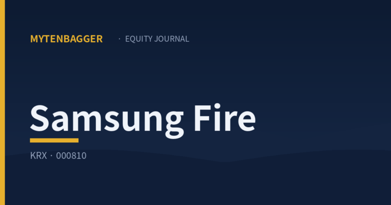 Samsung Fire Stock Fell 14% on Korea’s Crash Day — My Math