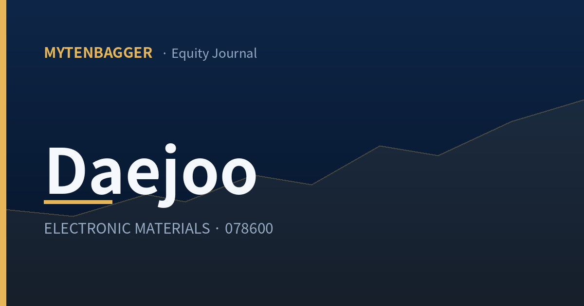 Daejoo Electronic Materials stock analysis featured image
