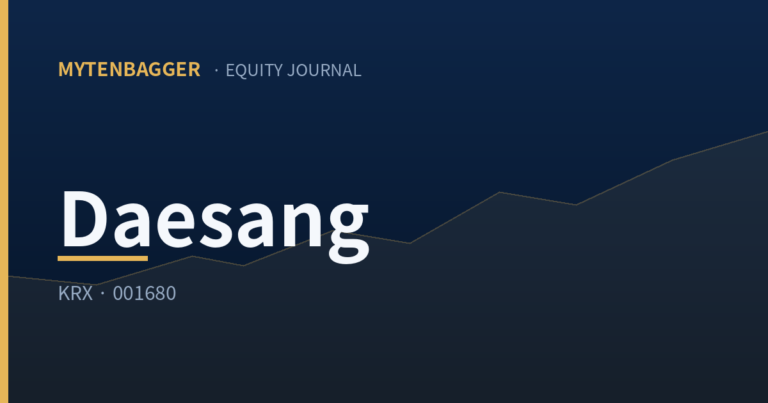 Daesang stock analysis featured image, MyTenbagger equity journal