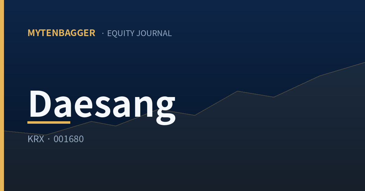 Daesang stock analysis featured image, MyTenbagger equity journal