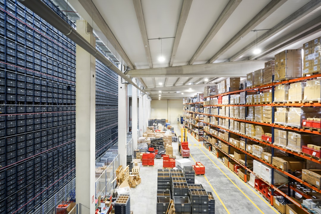 Orion stock overseas image, a distribution warehouse with palletised inventory