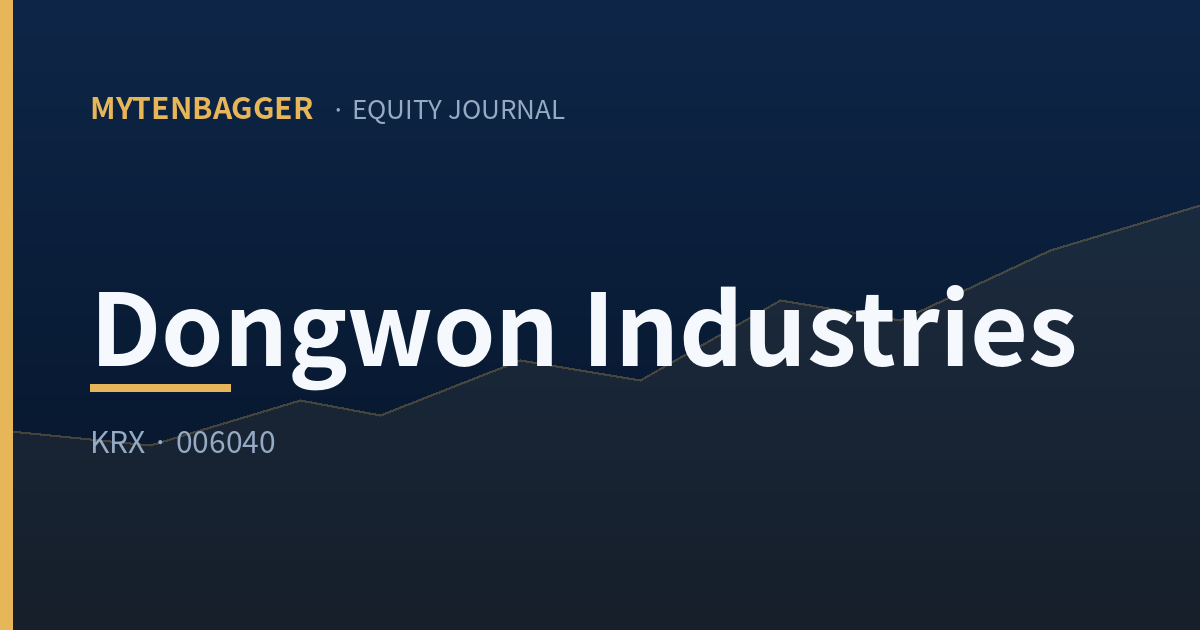 Dongwon Industries KRX 006040 stock analysis cover