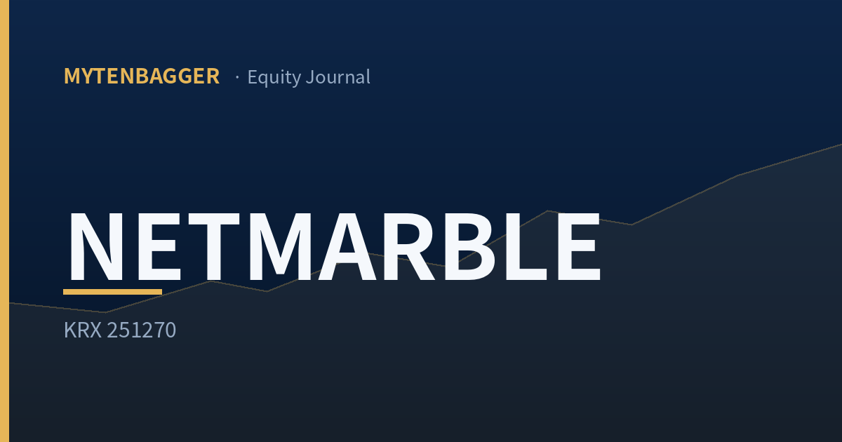 Netmarble equity journal cover image (KRX 251270) — MYTENBAGGER