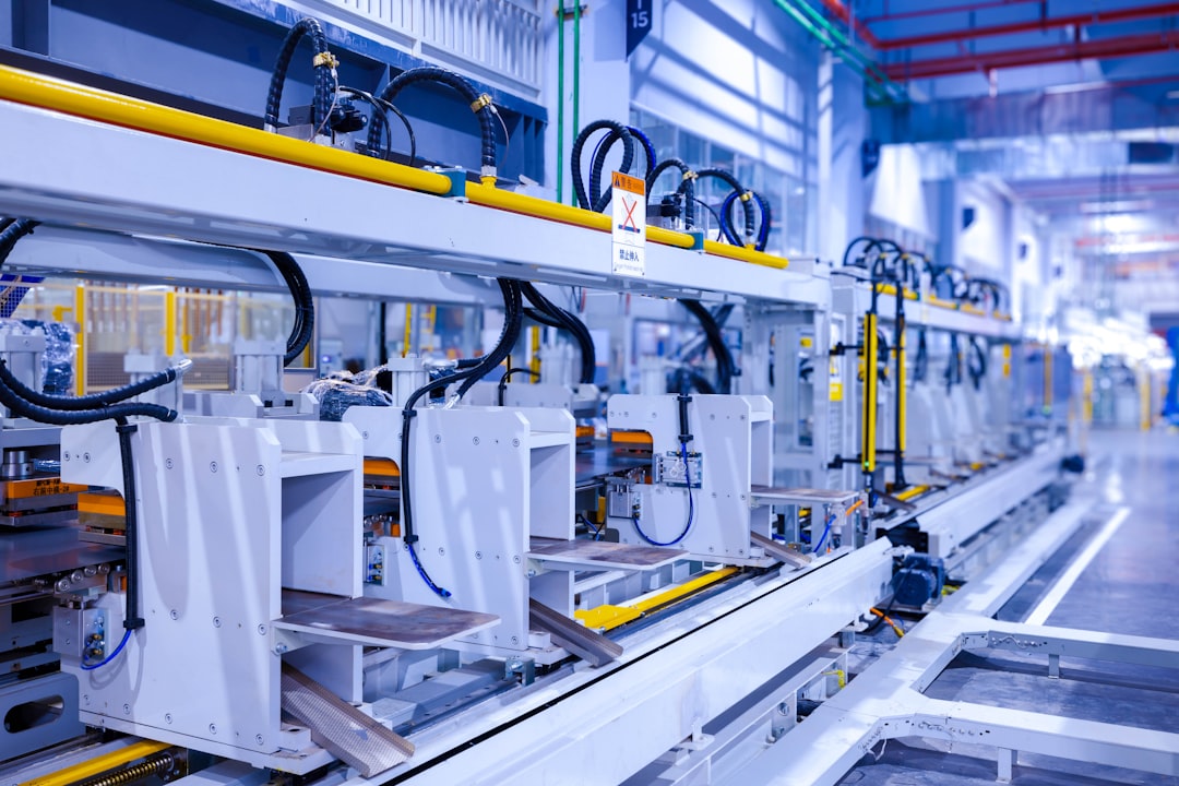 Hankook Tire stock analysis illustrated with a general automated production line