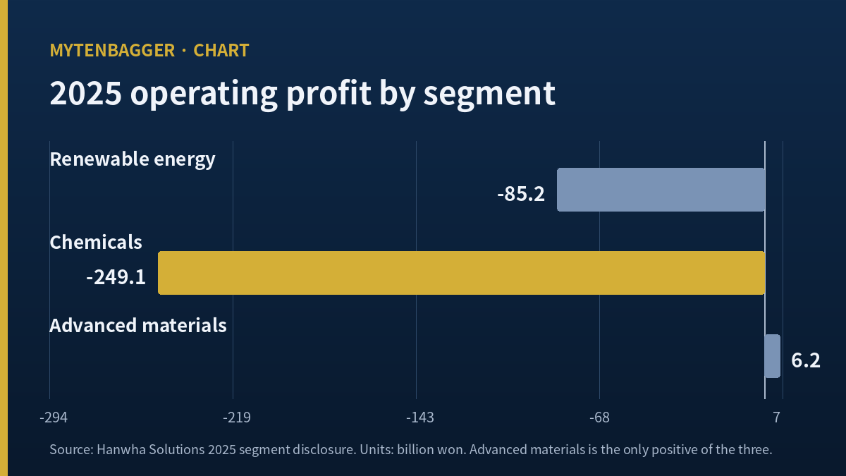 Hanwha Solutions stock analysis chart of 2025 segment operating profit