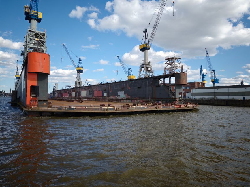 Floating dry dock at a shipyard (generic image — not Philly Shipyard)