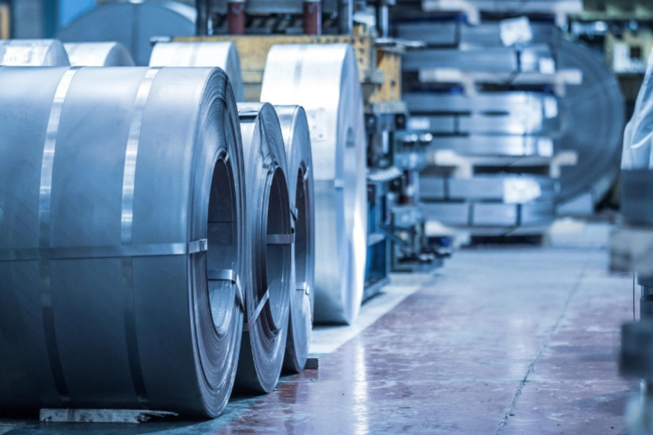Hyundai Steel stock analysis, steel coils stacked in a rolling mill