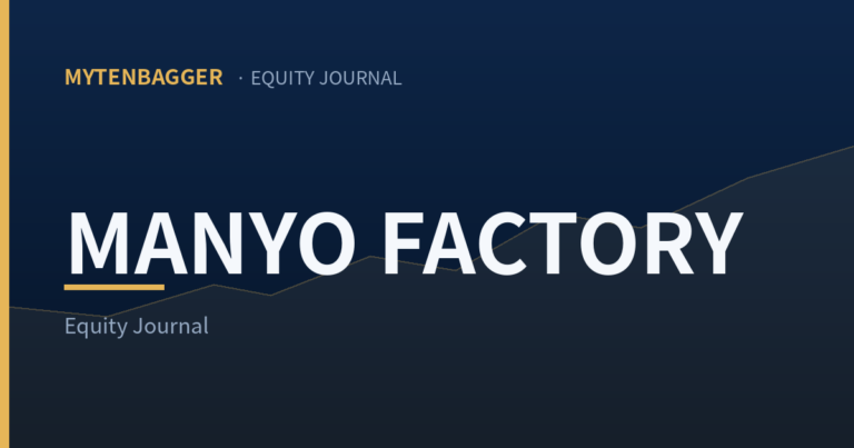 Manyo Factory stock analysis - MyTenbagger Equity Journal cover