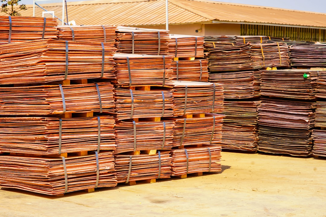 Poongsan stock context - stacked copper cathode sheets