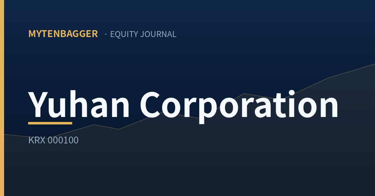 Yuhan Corporation stock analysis cover image - MYTENBAGGER Equity Journal