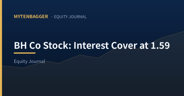 BH Co Stock: Interest Cover at 1.59 cover image