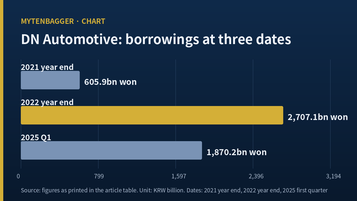 DN Automotive stock borrowings at three dates from 2021 to 2025
