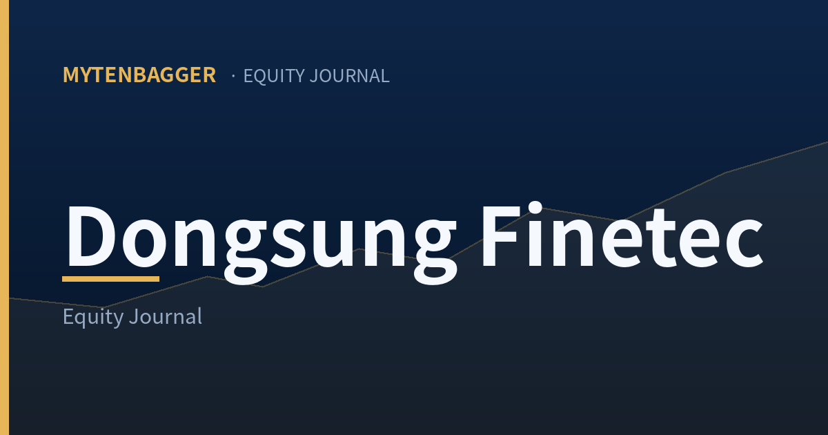 Dongsung Finetec equity journal cover image