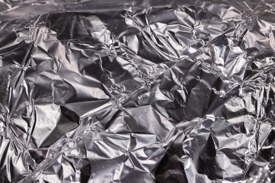 Crumpled aluminum foil sheet