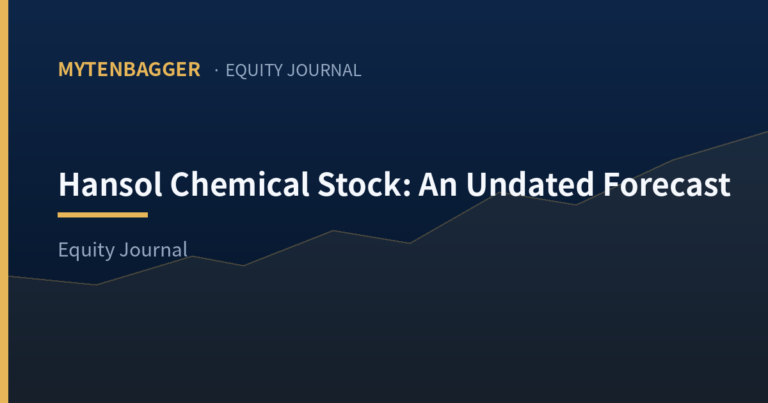 Hansol Chemical Stock: An Undated Forecast