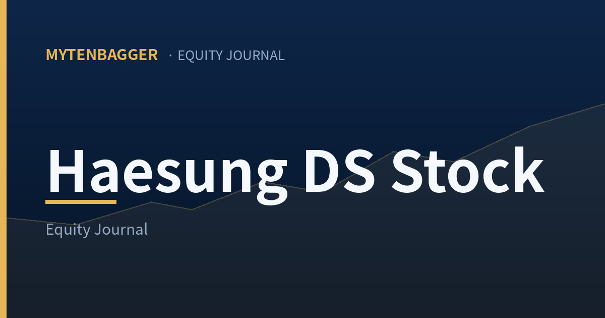 Haesung DS stock equity journal cover image