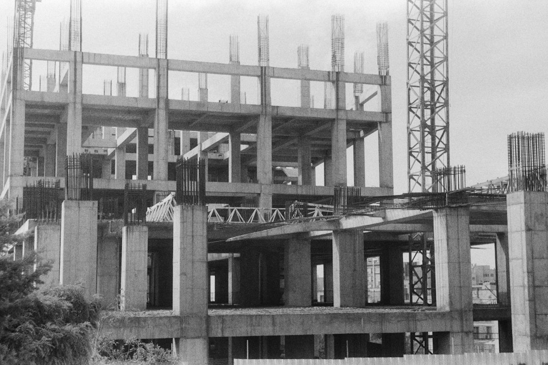 Exposed concrete frame at an early construction stage
