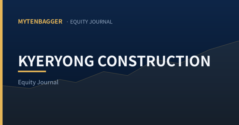 Kyeryong Construction Stock Holds 4.58 Years of Work