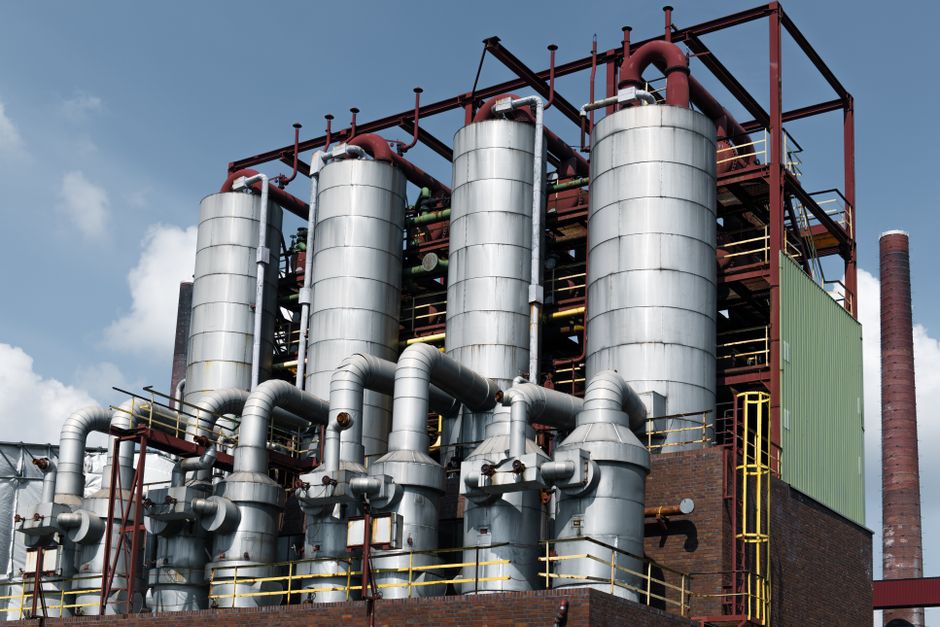 Moorim Paper stock analysis background showing an industrial boiler installation