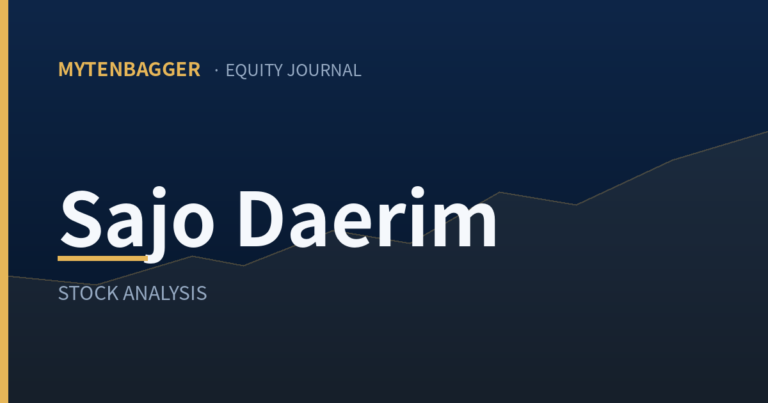 MyTenbagger Sajo Daerim stock analysis cover