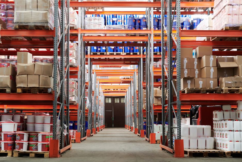 Pallet racking in a distribution warehouse, the ingredient trade behind Samyang Corp stock