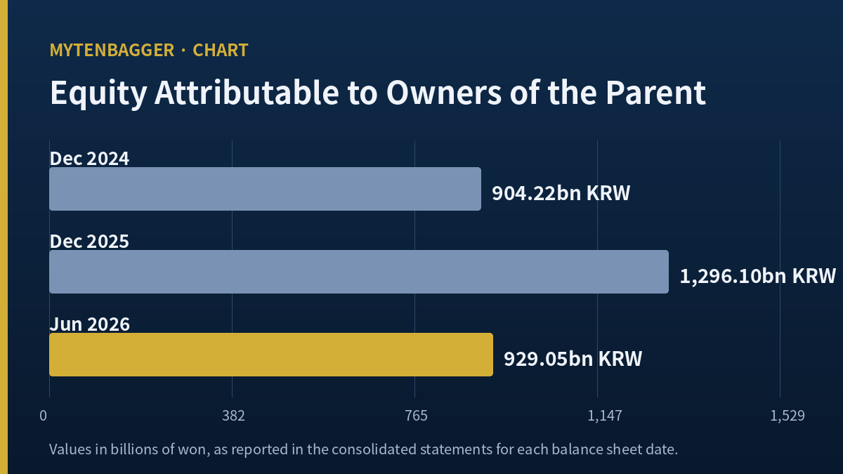 Chart of SBS stock net assets at three balance sheet dates