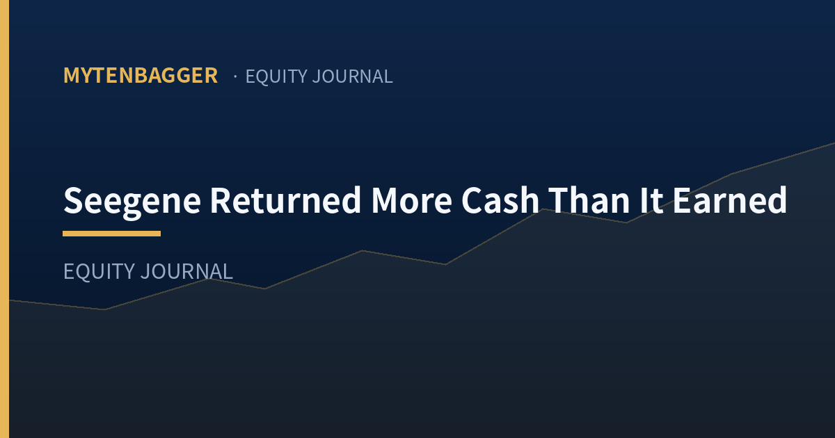 Seegene Returned More Cash Than It Earned — Mytenbagger equity journal thumbnail