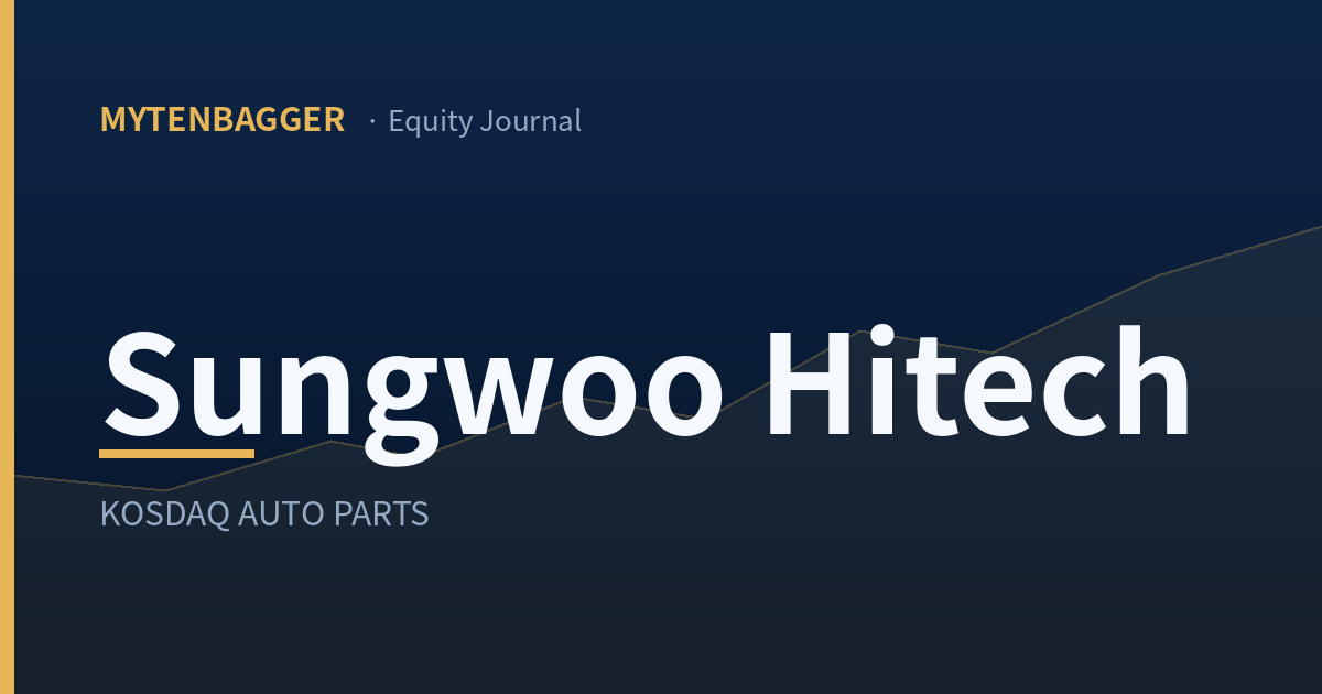 Sungwoo Hitech Stock, One Quarter Went the Other Way