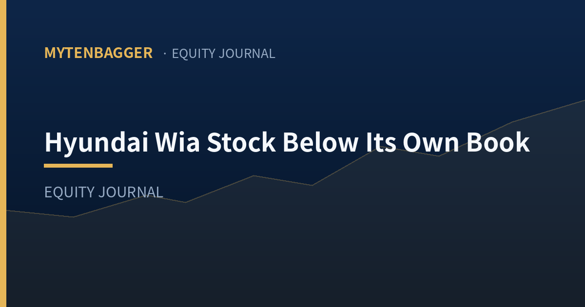 Hyundai Wia Stock Below Its Own Book — Mytenbagger equity journal thumbnail